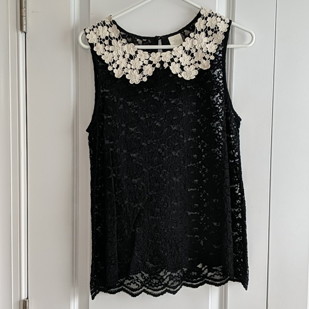 Anthropologie Eloise Lace Blouse with Collar